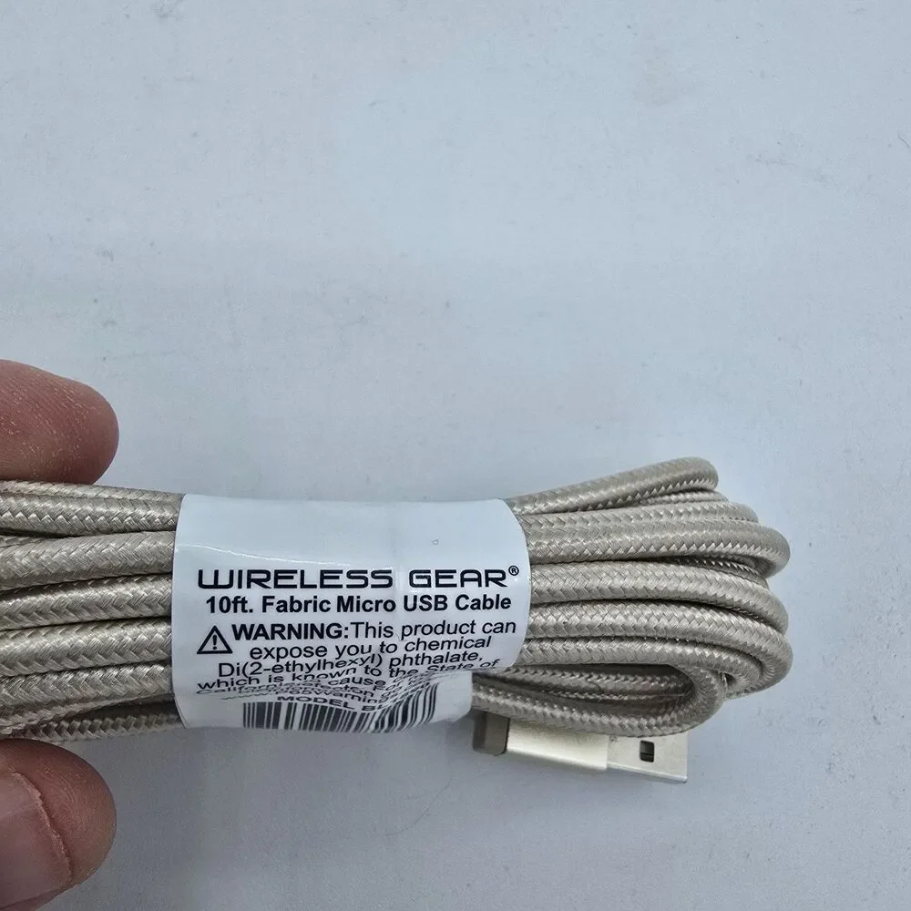 Wireless Gear 10 ft micro usb sync and charge cable. New